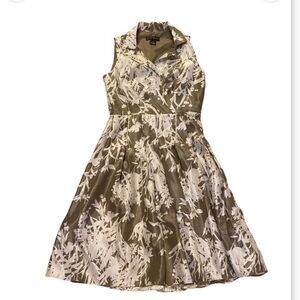 Jessica Howard Sleeveless Silky Floral Taupe Halter Dress